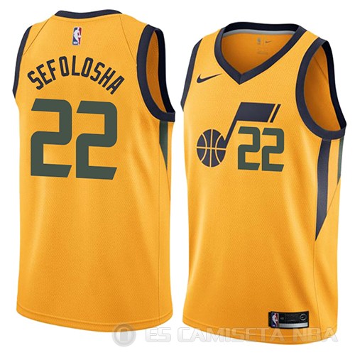 Camiseta Thabo Sefolosha #22 Utah Jazz Statement 2018 Amarillo - Haga un click en la imagen para cerrar